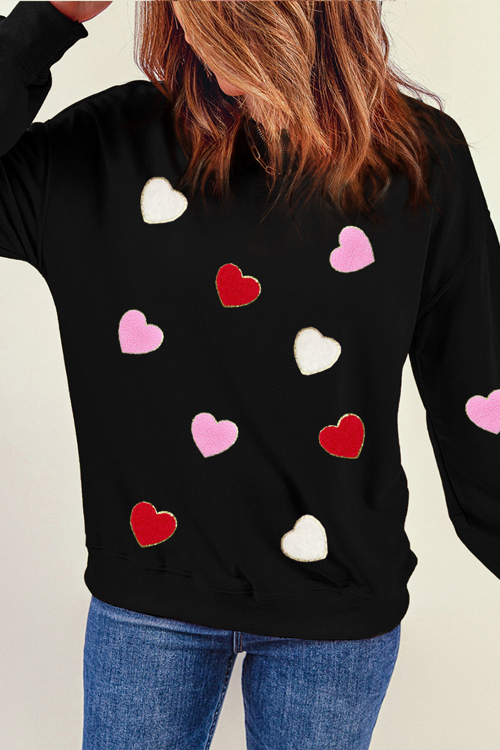 Red Puff XOXO Print Valentines Heart Sweatshirt