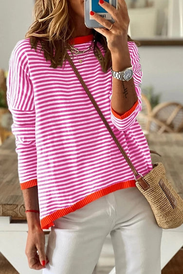 Stacy Pink Striped Top