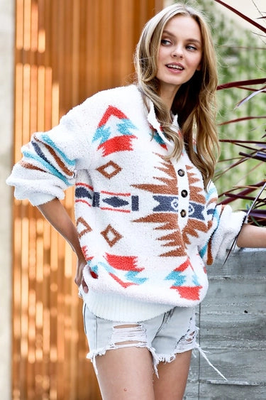 Kelli White Combo Sweater