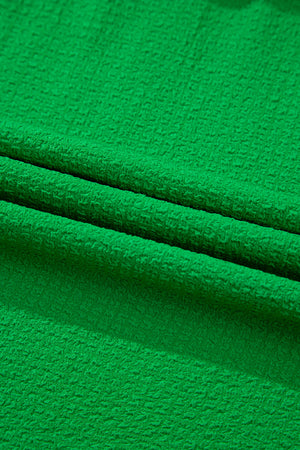 Green Ruffled Flutter Sleeve Square Neck Textured Tiered Maxi Dress