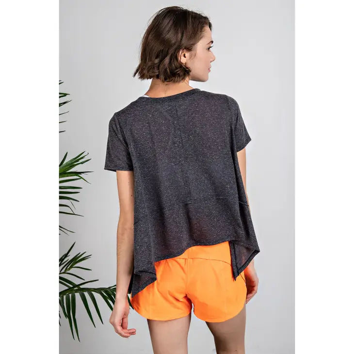 Poly Linen Cropped Yoga Top