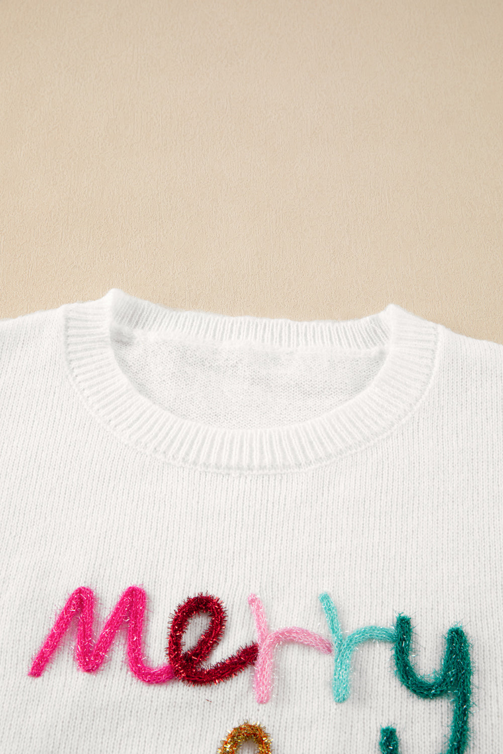 Black XOXO Glitter Print Round Neck Casual Sweater