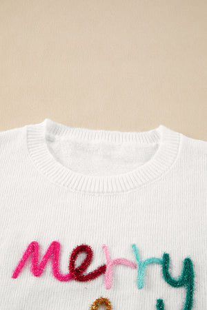 Black XOXO Glitter Print Round Neck Casual Sweater
