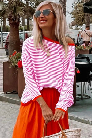 Stacy Pink Striped Top