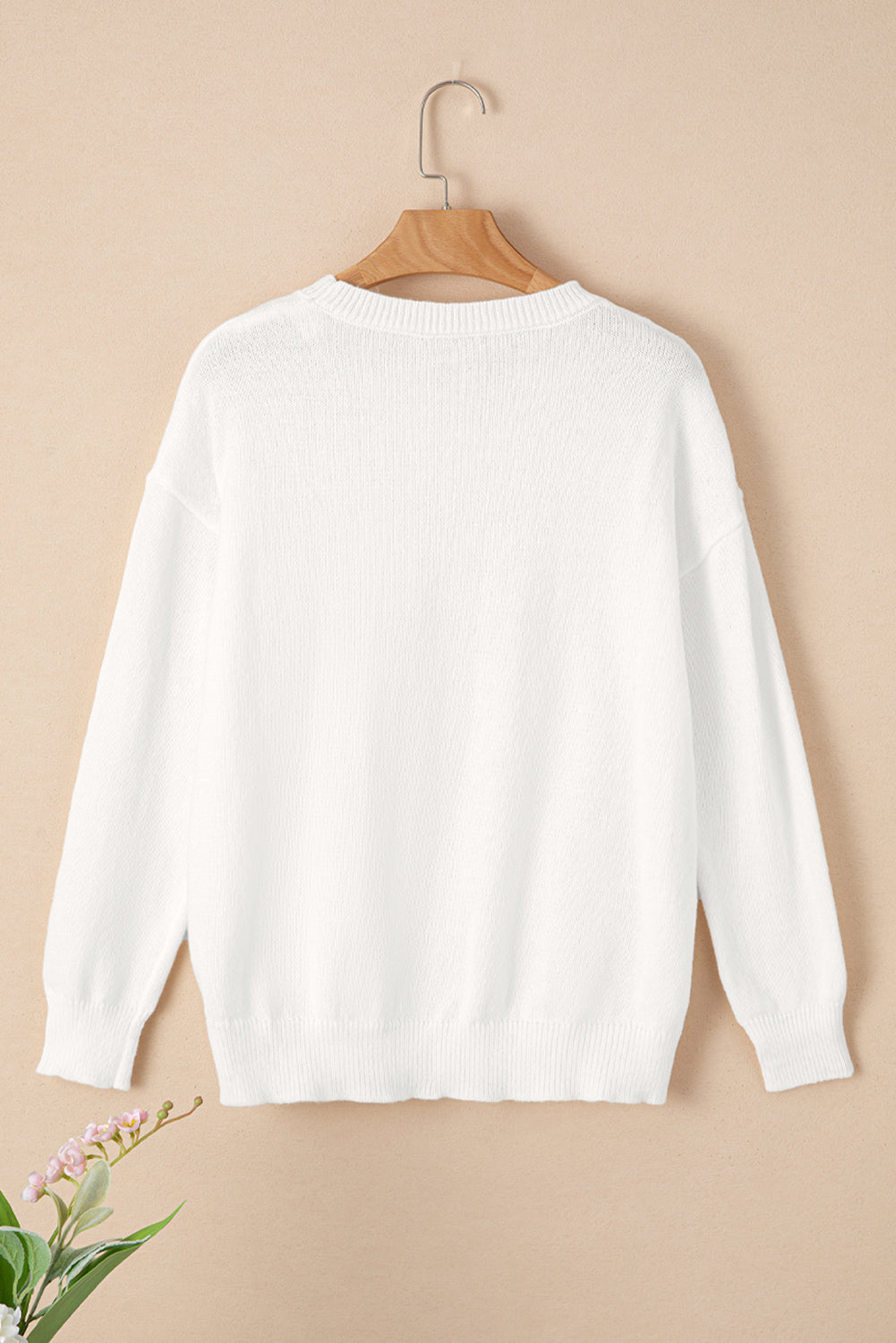 Black XOXO Glitter Print Round Neck Casual Sweater