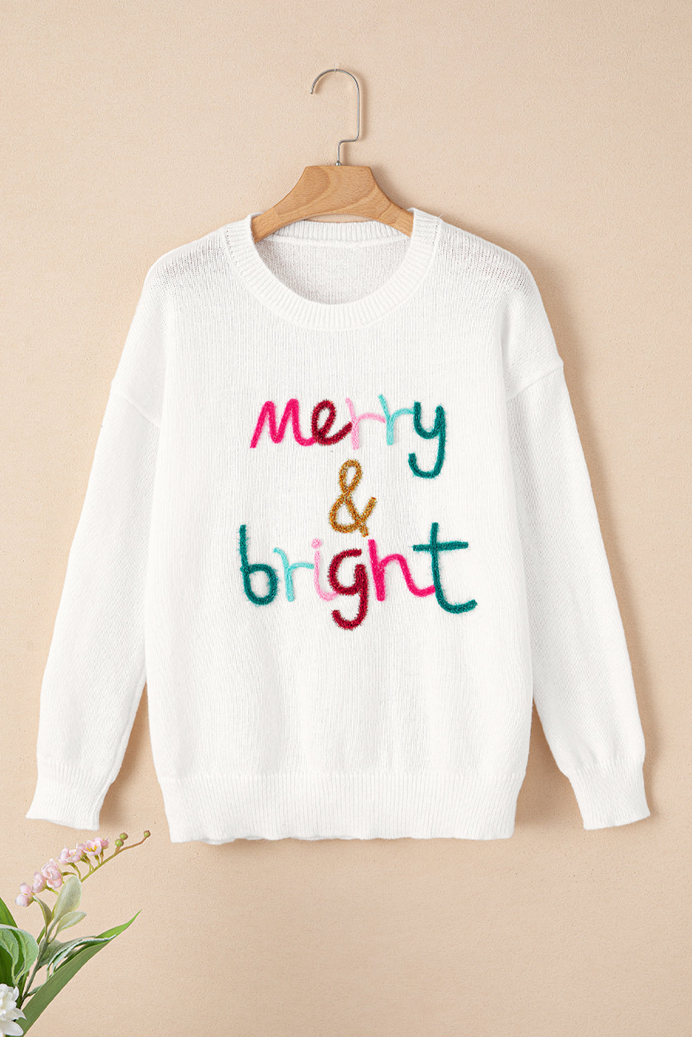 Black XOXO Glitter Print Round Neck Casual Sweater