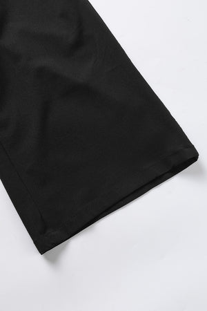 Black High Waisted Tie Front Side Pocket Wide Leg Flowy Casual Pants
