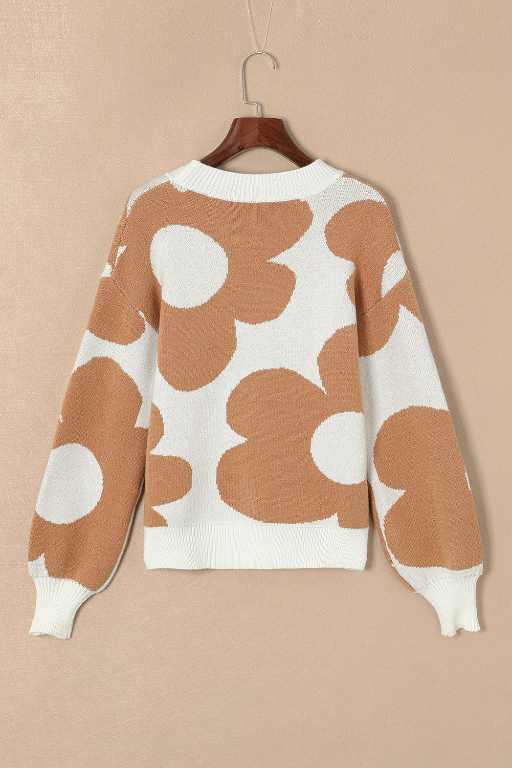 Flower Pattern Slouchy Sweater